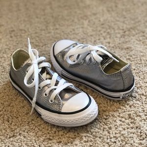 Girls Silver Converse All Star- 11